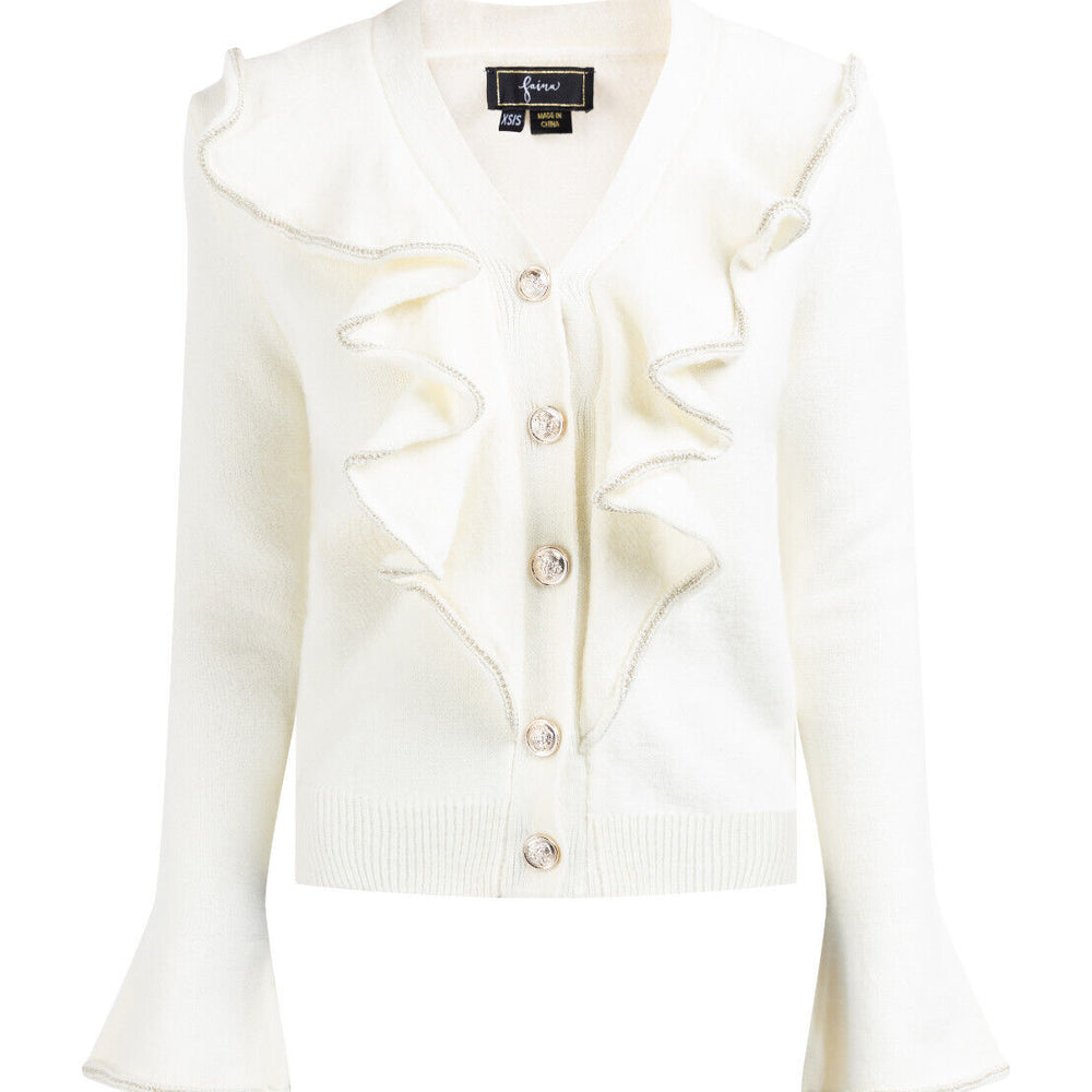 B-WARE FAINA DAMEN STRICKJACKE Gr. XS/S Farbe Wollweiss
