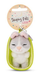 NICI GREEN Schlüsselanhänger Sleeping Pets grauer Hase