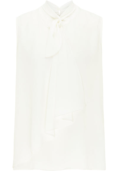 B-WARE DREIMASTER KLASSIK DAMEN BLUSE ÄRMELLOSE Gr.S Farbe Wollweiss