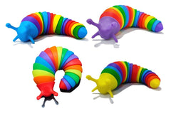 1x Regenbogen Schneckenraupe - Fidget Toy Antistress Sensorik Finger Spielzeug