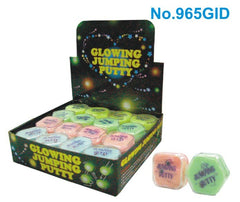 4x Lustige Springknete, glow in the dark