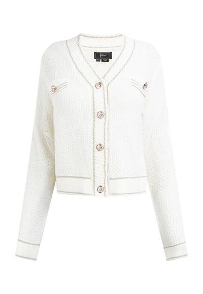 B-WARE FAINA DAMEN STRICKJACKE GR. M/L FARBE WOLLWEISS