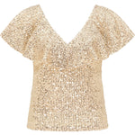 B-WARE FAINA DAMEN TOP Gr. M Farbe Gold