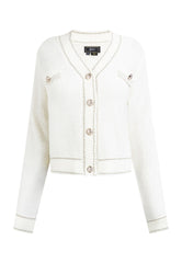 B-WARE FAINA DAMEN STRICKJACKE GR. M/L FARBE WOLLWEISS