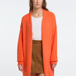 B-WARE IZIA DAMEN OFFENER STRICK CARDIGAN GR.M/L FARBE ORANGE