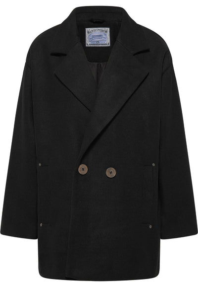 B-WARE DREIMASTER VINTAGE DAMEN ÜBERGANGSMANTEL Gr. M Farbe Schwarz