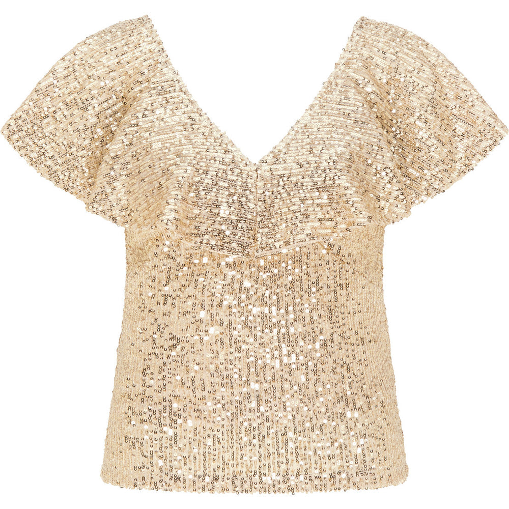 B-WARE FAINA DAMEN TOP Gr. M Farbe Gold
