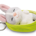 NICI GREEN Schlüsselanhänger Sleeping Pets grauer Hase