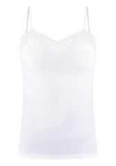 B-WARE DreiMaster Klassik Damen Top mit Spitze Gr. L Farbe Weiss