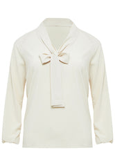 B-WARE DREIMASTER KLASSIK DAMEN BLUSE Gr. XS Farbe Beige