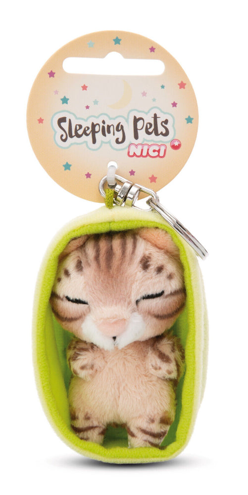 NICI GREEN Schlüsselanhänger Sleeping Pets Bengal Katze