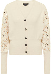 B-WARE FAINA DAMEN STRICKJACKE GR. XS/S FARBE CHAMPAGNER