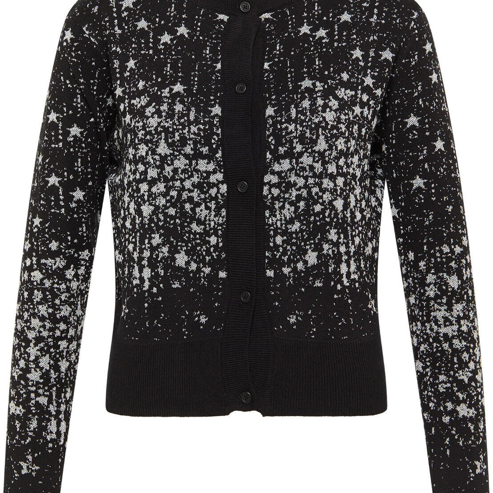 B-WARE MYMO AT NIGHT DAMEN STRICKJACKE Gr. M/L Farbe SCHWARZ SILBER
