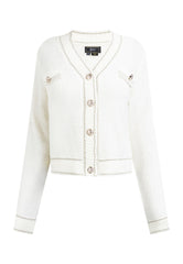 B-WARE FAINA DAMEN STRICKJACKE GR. M/L FARBE WOLLWEISS