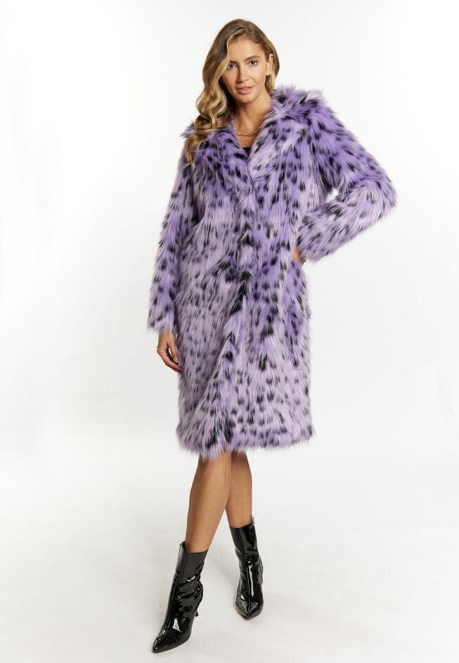 B-WARE FAINA DAMEN MANTEL GR.S FARBE LILA SCHWARZ