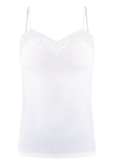 B-WARE DreiMaster Klassik Damen Top mit Spitze Gr. L Farbe Weiss