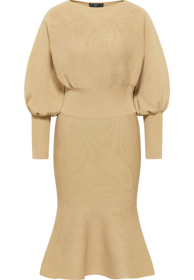 B-WARE FAINA DAMEN STRICKKLEID Gr. M/L Farbe Kamel