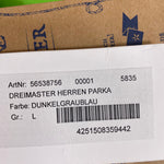 B-WARE DREIMASTER HERREN PARKA Gr. L Farbe Dunkelgraublau