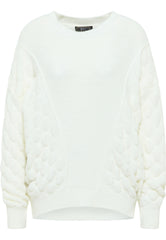 B-WARE FAINA DAMEN STRICKPULLOVER Gr. M/L FARBE WOLLWEISS