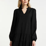 B-WARE DREIMASTER KLASSIK DAMEN LANGARMKLEID GR.L FARBE SCHWARZ