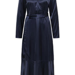 B-WARE DreiMaster Klassik Damen Blusenkleid Gr. S Farbe Marine