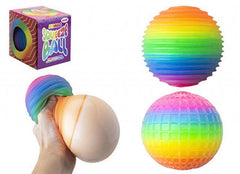 1x JUMBO TEXTURED RAINBOW SQUISHY BALL Kinder Spielzeug farblich sortiert