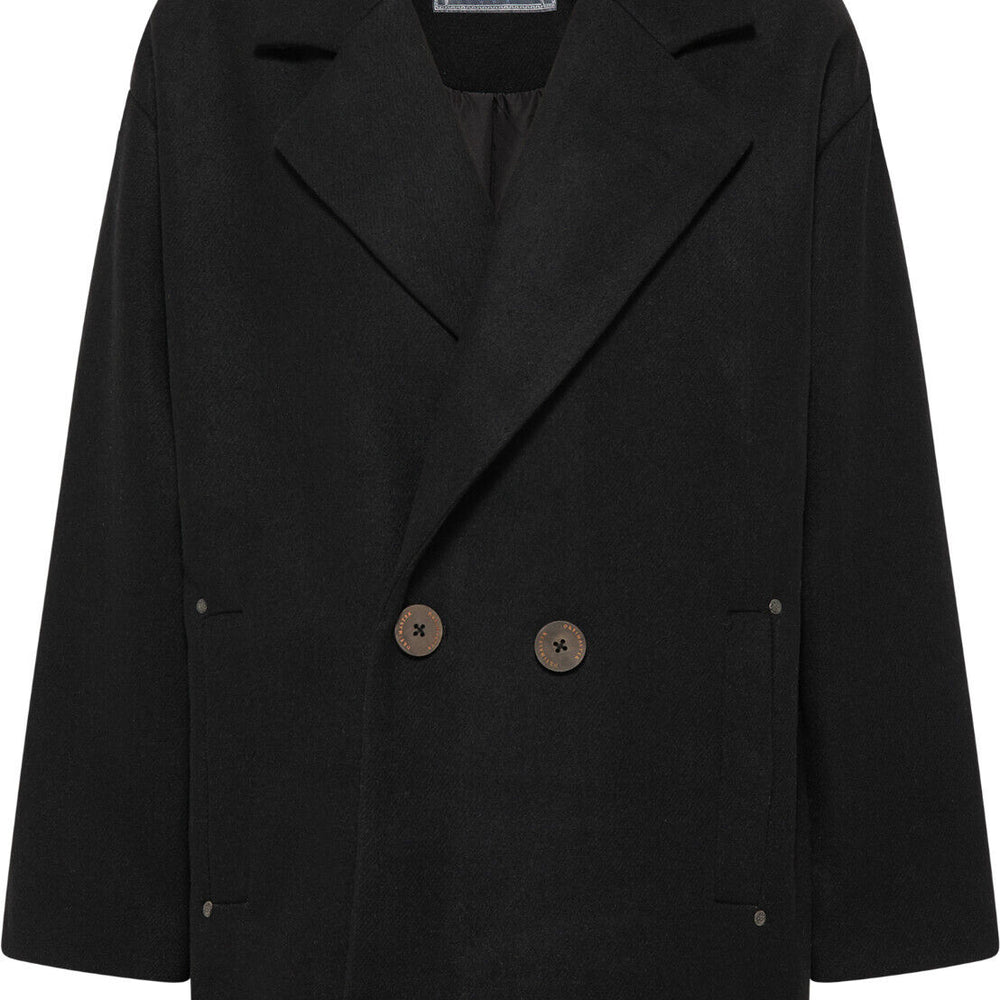 B-WARE DREIMASTER VINTAGE DAMEN ÜBERGANGSMANTEL Gr. M Farbe Schwarz