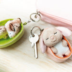 NICI GREEN Schlüsselanhänger Sleeping Pets Karamell Hase