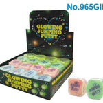4x Lustige Springknete, glow in the dark