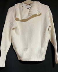 B-WARE DREIMASTER VINTAGE DAMEN STRICKJACKE Gr.XS/S Farbe Wollweiss