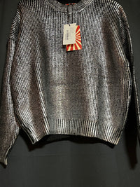 B-WARE myMo Strickpullover nolie Gr.M/L Farbe Silber Schwarz