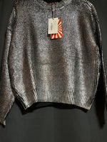 B-WARE myMo Strickpullover nolie Gr.M/L Farbe Silber Schwarz