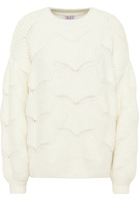 B-WARE IZIA DAMEN STRICKPULLOVER GR.M/L FARBE WOLLWEISS