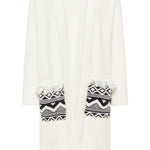 B-WARE IZIA DAMEN OFFENER STRICK CARDIGAN Gr.XS/S FARBE WOLLWEISS