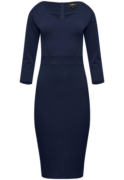 B-WARE USHA BLACK LABEL DAMEN KLEID Gr. 36 Farbe Dunkelblau