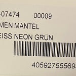 B-WARE MYMO DAMEN MANTEL Gr.XS Farbe Weiss Neon-Grün