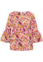 B-WARE usha Damen Bluse Gr. M Farbe WOLLWEISS MEHRFARBIG