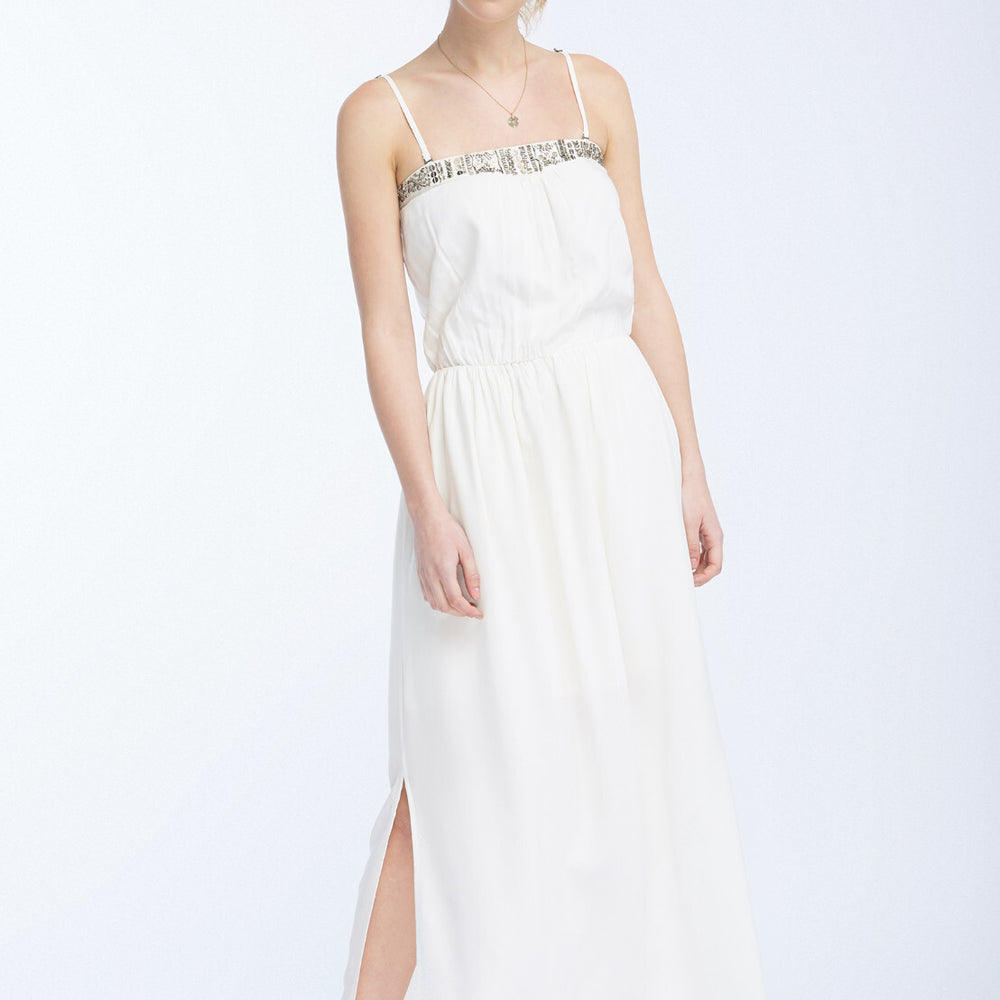 B-WARE DREIMASTER DAMEN MAXIKLEID Gr. L FARBE WOLLWEISS