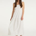 B-WARE IZIA DAMEN MAXIKLEID GR.L FARBE WEISS