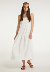 B-WARE IZIA DAMEN MAXIKLEID GR.L FARBE WEISS