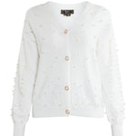 B-WARE FAINA DAMEN STRICKJACKE GR.M/L FARBE WEISS