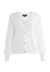 B-WARE FAINA DAMEN STRICKJACKE GR.M/L FARBE WEISS