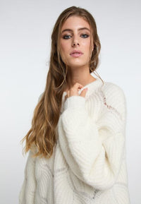 B-WARE IZIA DAMEN STRICKPULLOVER GR.M/L FARBE WOLLWEISS