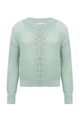 B-WARE USHA DAMEN PULLOVER Gr.XS/S FARBE MINZE