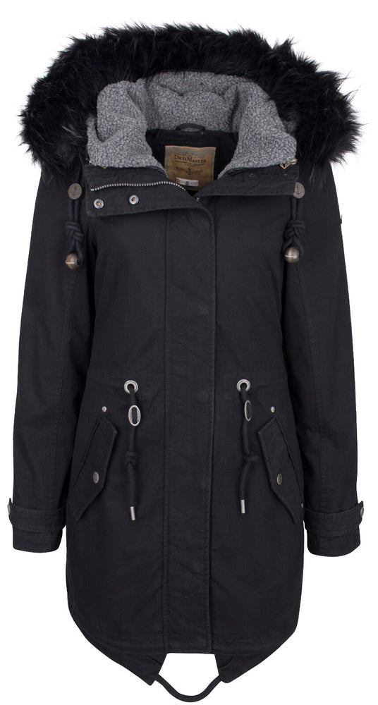 B-WARE DREIMASTER DAMEN PARKA Gr. L Farbe Schwarz