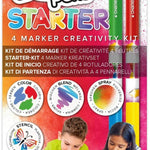 The Original Blendy Pens Starter 4 Marker Crativity Kit Farben mischen Schablone