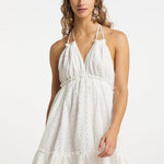 B-WARE IZIA DAMEN KLEID GR.L FARBE WEISS