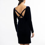 B-WARE FAINA DAMEN KLEID GR.XS FARBE DUNKELMARINE