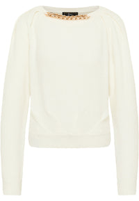B-WARE FAINA DAMEN STRICKJACKE / Pullover Gr. M/L Farbe Weiss