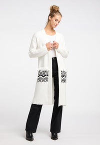 B-WARE IZIA DAMEN OFFENER STRICK CARDIGAN Gr.XS/S FARBE WOLLWEISS